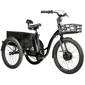 LEADER FOX Lovelo 24" elektromos tricikli (2023, mix, fekete, 3 sebességes Shimano Nexus, első kerék Bafang 36V 45Nm motor, 14Ah akkumulátor, fék és v