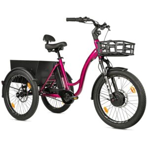 Leader Fox Curtis 24″ elektromos tricikli (2025) – bordó
