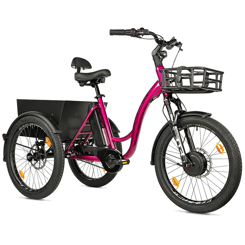 Leader Fox Curtis 24″ elektromos tricikli (2025) – bordó