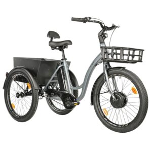 LEADER FOX CITY LOVELO 24" elektromos tricikli, mixte, matt szürke, 3 sebességes Shimano Nexus, első kerék Bafang motor 36V 45Nm, 17,4Ah akkumulátor,