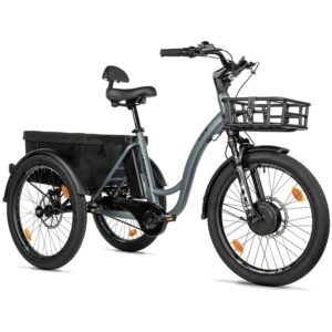 LEADER FOX CITY LEADER FOX 24" Curtis X 2025 elektromos tricikli, mix szürke matt, 8 sebességes Shimano Nexus, első kerék Bafang motor 36V 45Nm, 16,7A