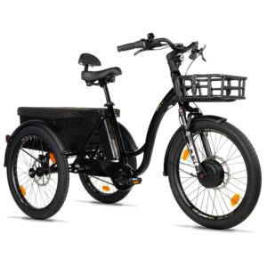 LEADER FOX CURTIS X 2025 Elektromos városi tricikli 24" Mixte Fényes fekete 8 sebesség SHIMANO NEXUS, első kerékagyas BAFANG motor 36V 45Nm, 16,7Ah ak
